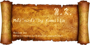 Mészöly Kamilla névjegykártya
